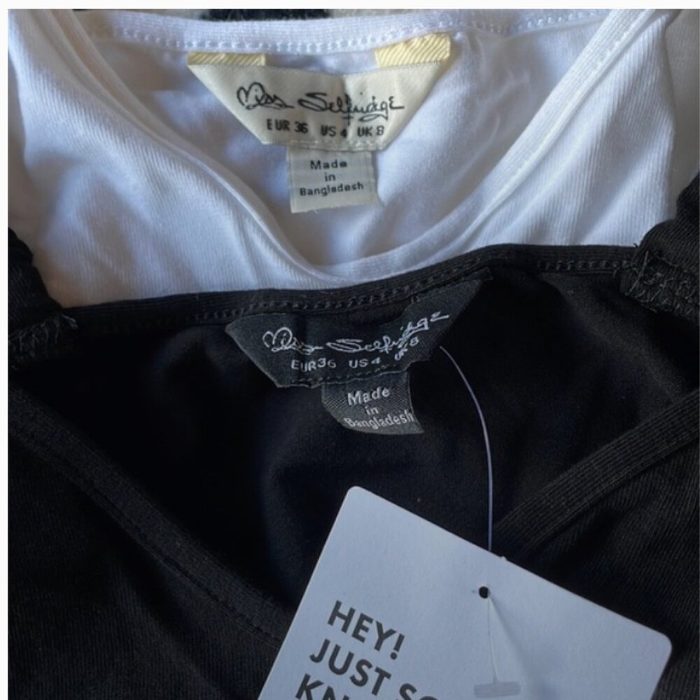 NWT Miss Selfridge Ruched Strap 2 Pair V Neck Crop Tops - Picture 8 of 8